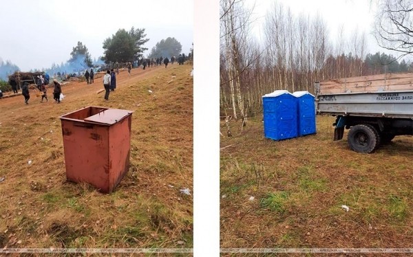 В лагерь беженцев на белорусско-польской границе прибыл гуманитарный груз