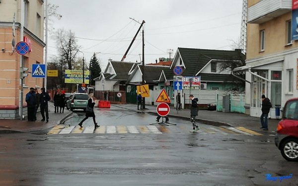 Знак «кирпич»: ограничено движение на улице Димитрова в Барановичах