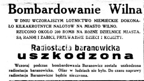 Як немцы бамбілі Баранавічы 15 верасня 1939 года. Толькі ў раёне старога парку скінута 158 бомбаў