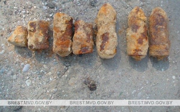 Сразу шесть снарядов обнаружили в гаражном массиве в Барановичах