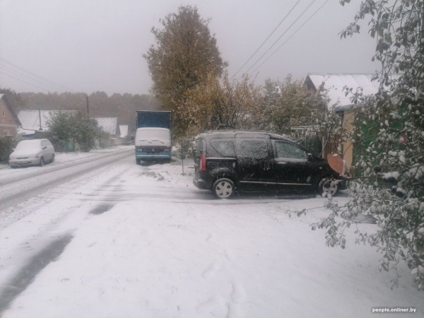 В Беларуси выпал снег