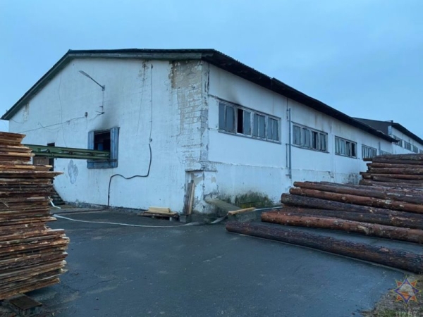 Цех распиловки древесины горел в Каменецком районе Цех распиловки древесины горел в Каменецком районе