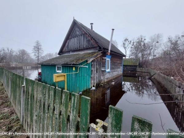 Подтопления подворий фиксируются в Лунинецком районе. Фотофакт